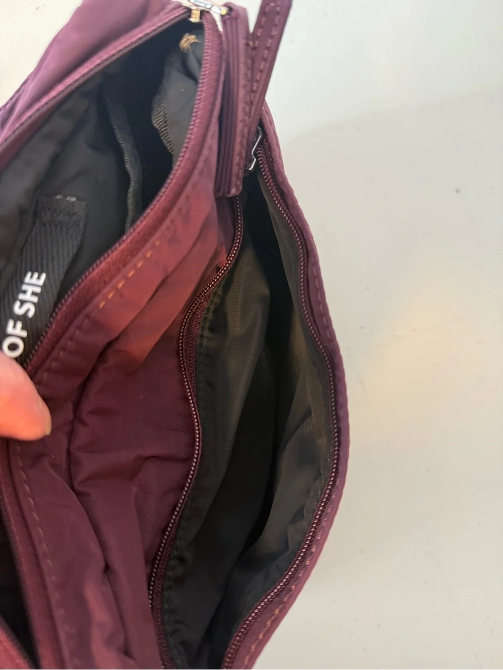 Athleta All About Large Crossbody Belt Bag Plum Purple Nylon Travel Festival